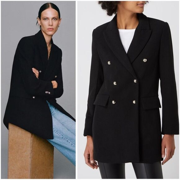Mango Short Wool Blend Coat Blazer Jacket New Large - Picture 1 of 14